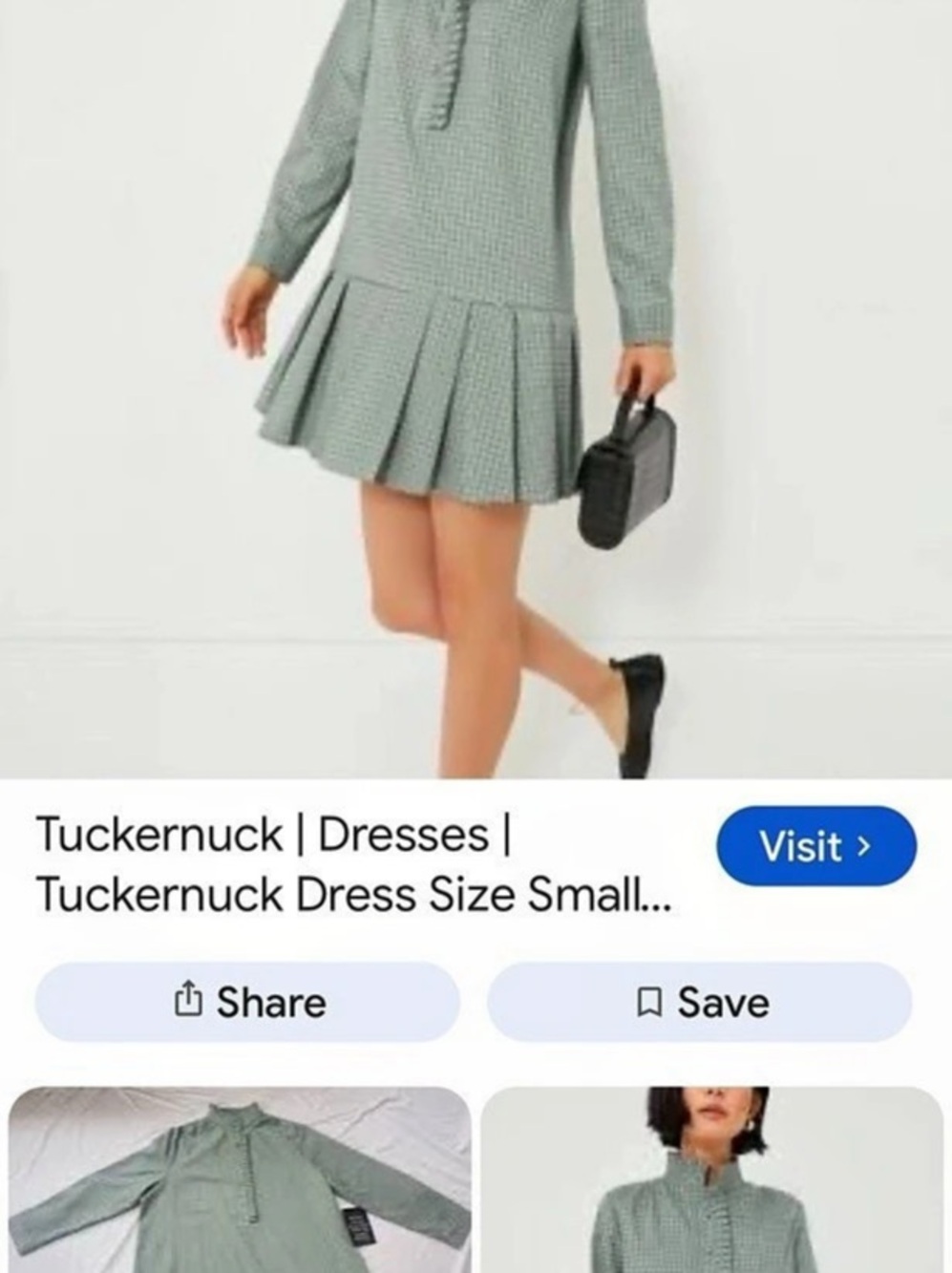 Tuckernuck Palladian Check Tate Dress Green & White Mini